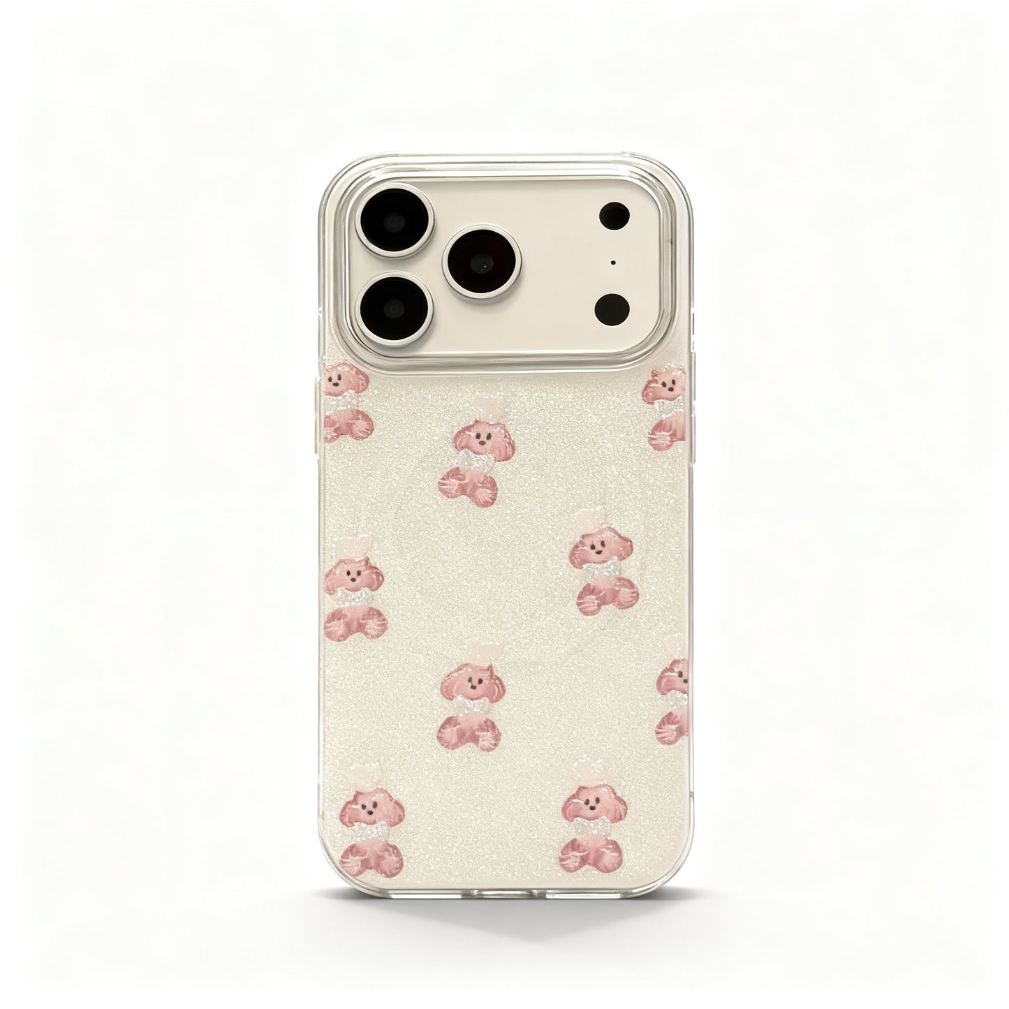Summer Glitter Cartoon Dog Shockproof Phone Case for iPhone
