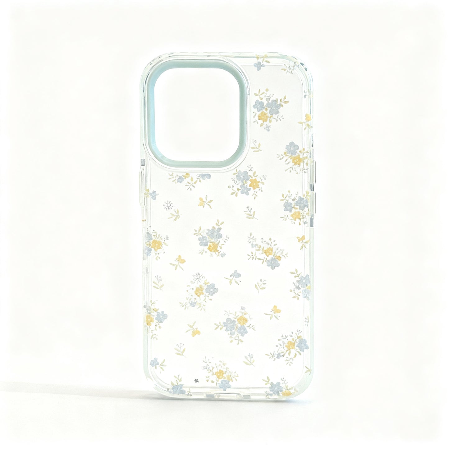 Chic Blue and Yellow Floral Soft Phone Case for iPhone