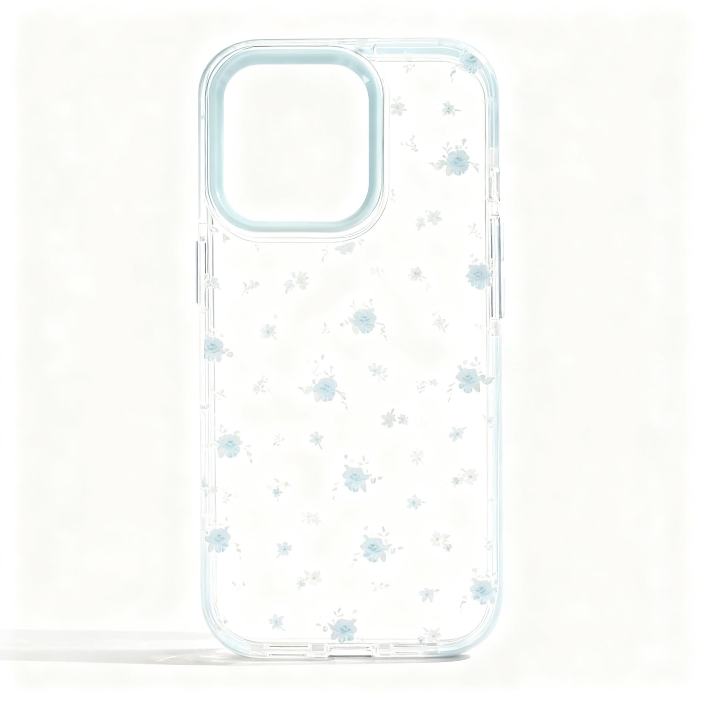 Chic Blue and Yellow Floral Soft Phone Case for iPhone
