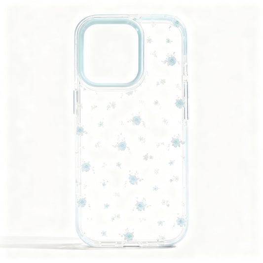 Gentle Blue Floral Soft Phone Case for iPhone