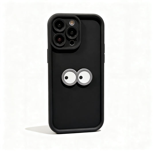 Black Cartoon Coal Ball Soft Phone Case for iPhone