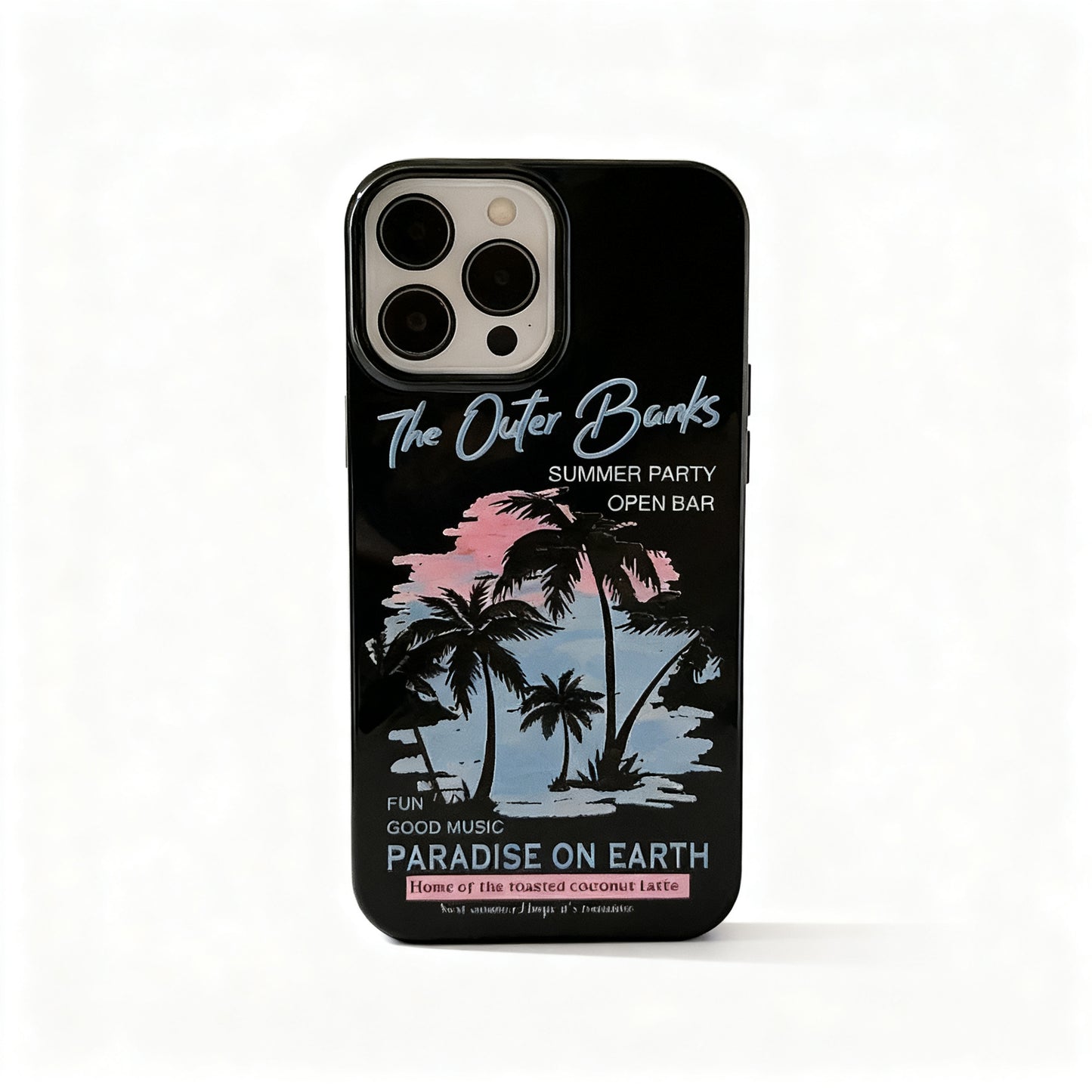 Vintage Sunset Beach Glossy Phone Case for iPhone