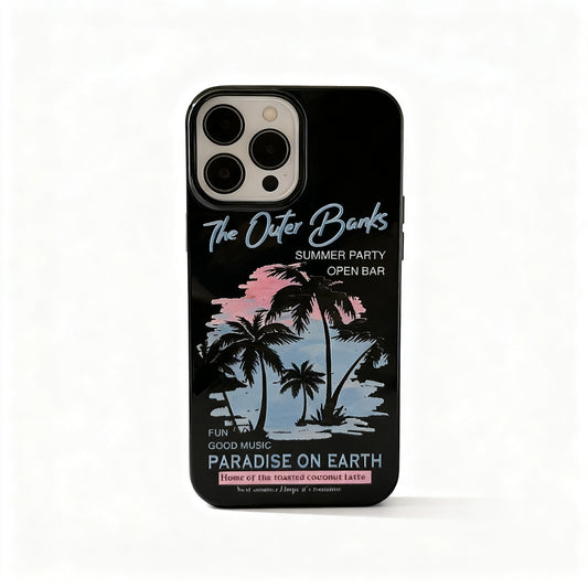 Vintage Sunset Beach Glossy Phone Case for iPhone