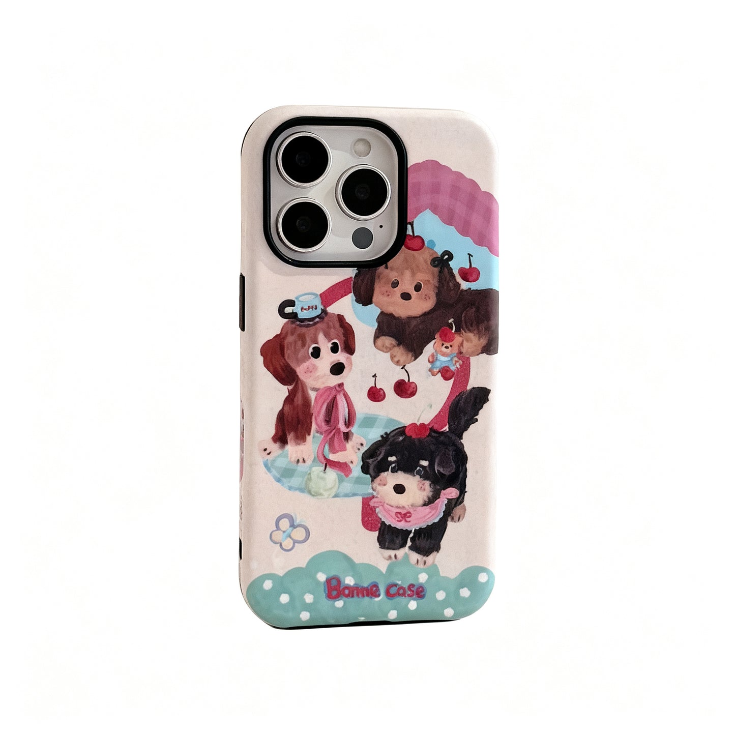 Colorful Dog Print Magnetic Stand Phone Case for iPhone