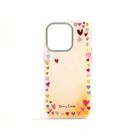 Colorful Rainbow Heart Shockproof Phone Case for iPhone