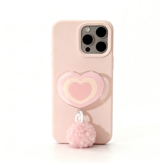 Pink Heart Stand Phone Case for iPhone