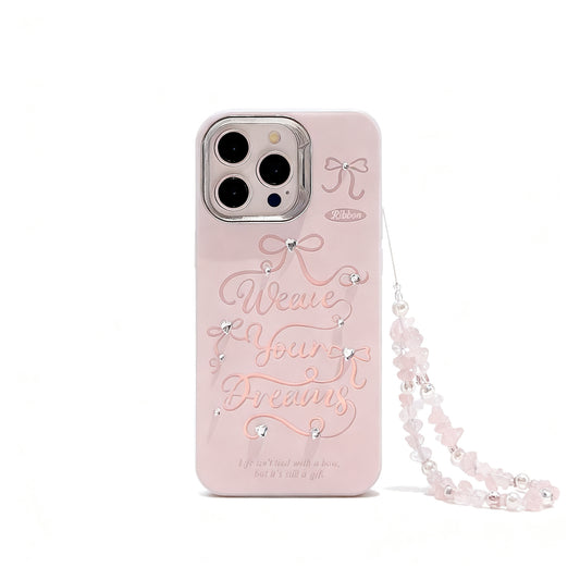 Pink Bowknot DIY Sticker Phone Case for iPhone