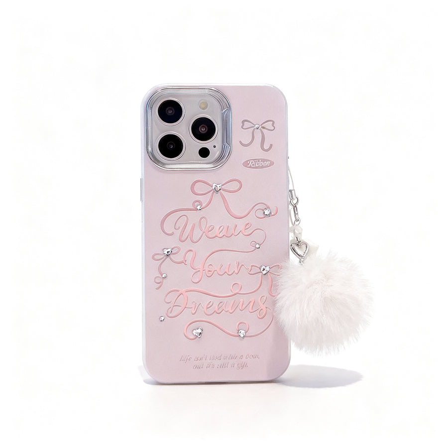 Pink Bowknot DIY Sticker Phone Case for iPhone