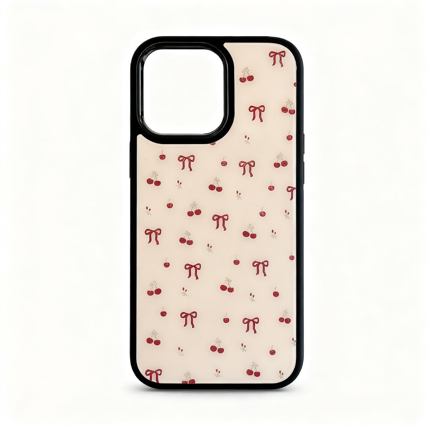 Gold Cherry Print Shockproof Phone Case for iPhone