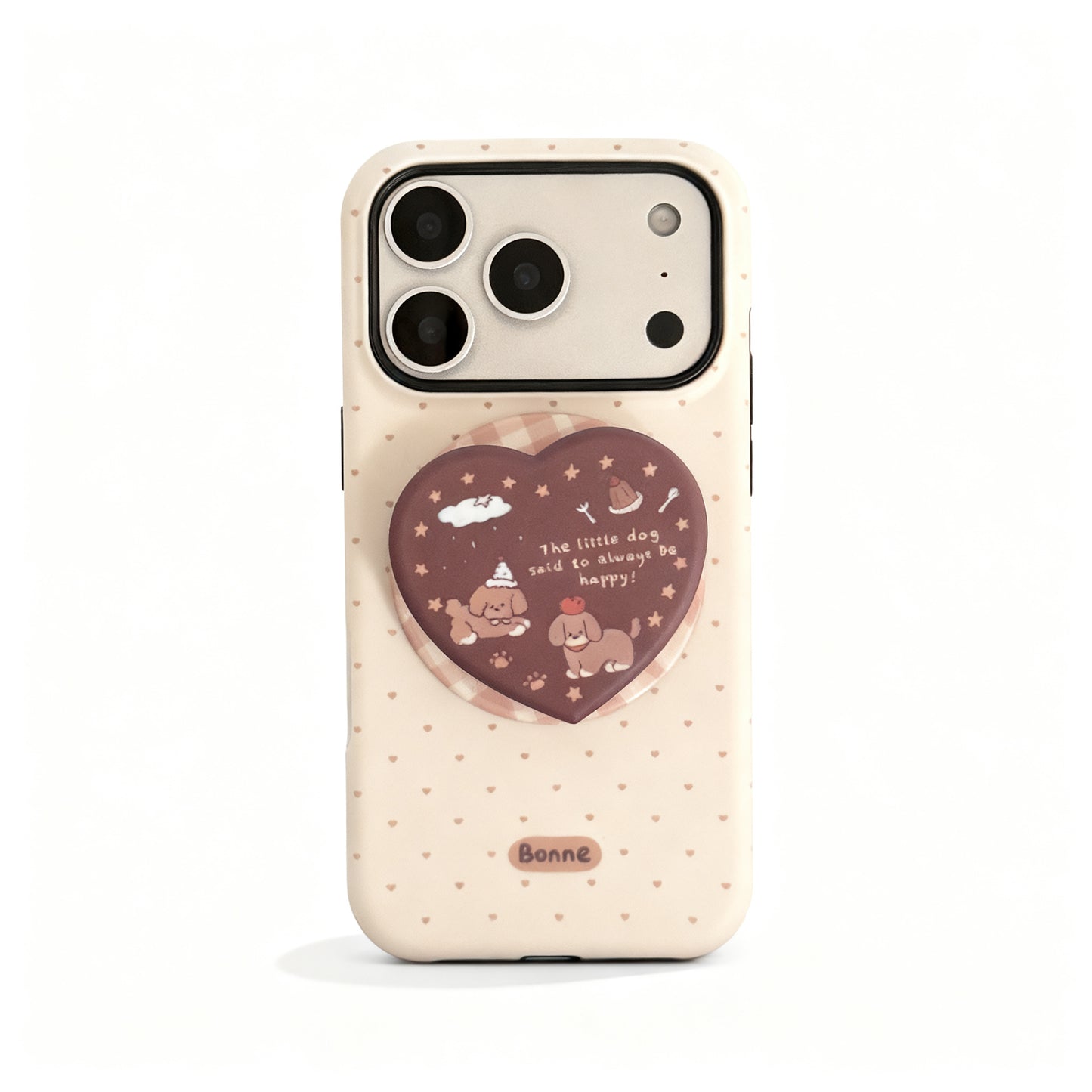 Brown Polka Dot Cute Dog Phone Case for iPhone