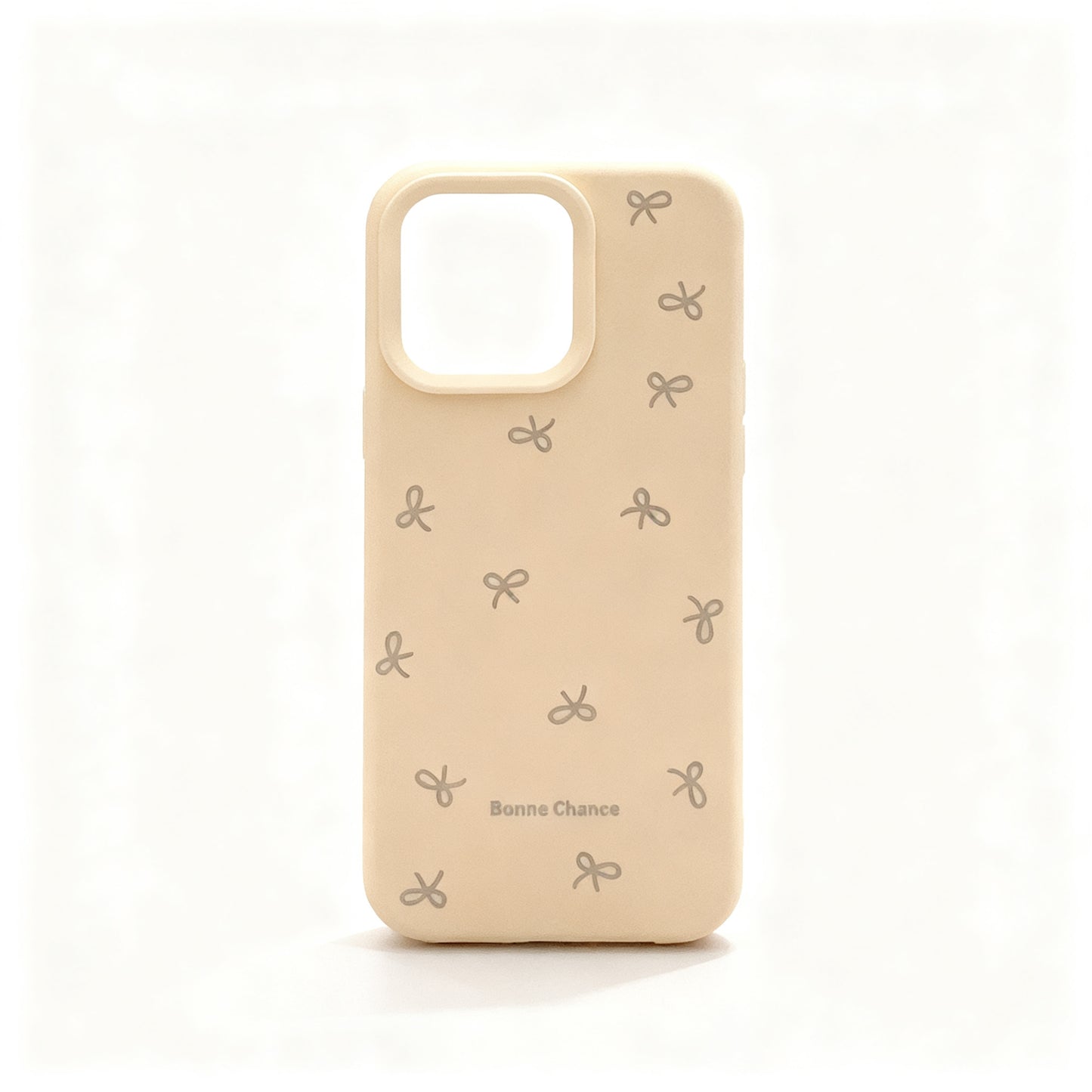 Soft Pink Bow Print Silicone Phone Case for iPhone
