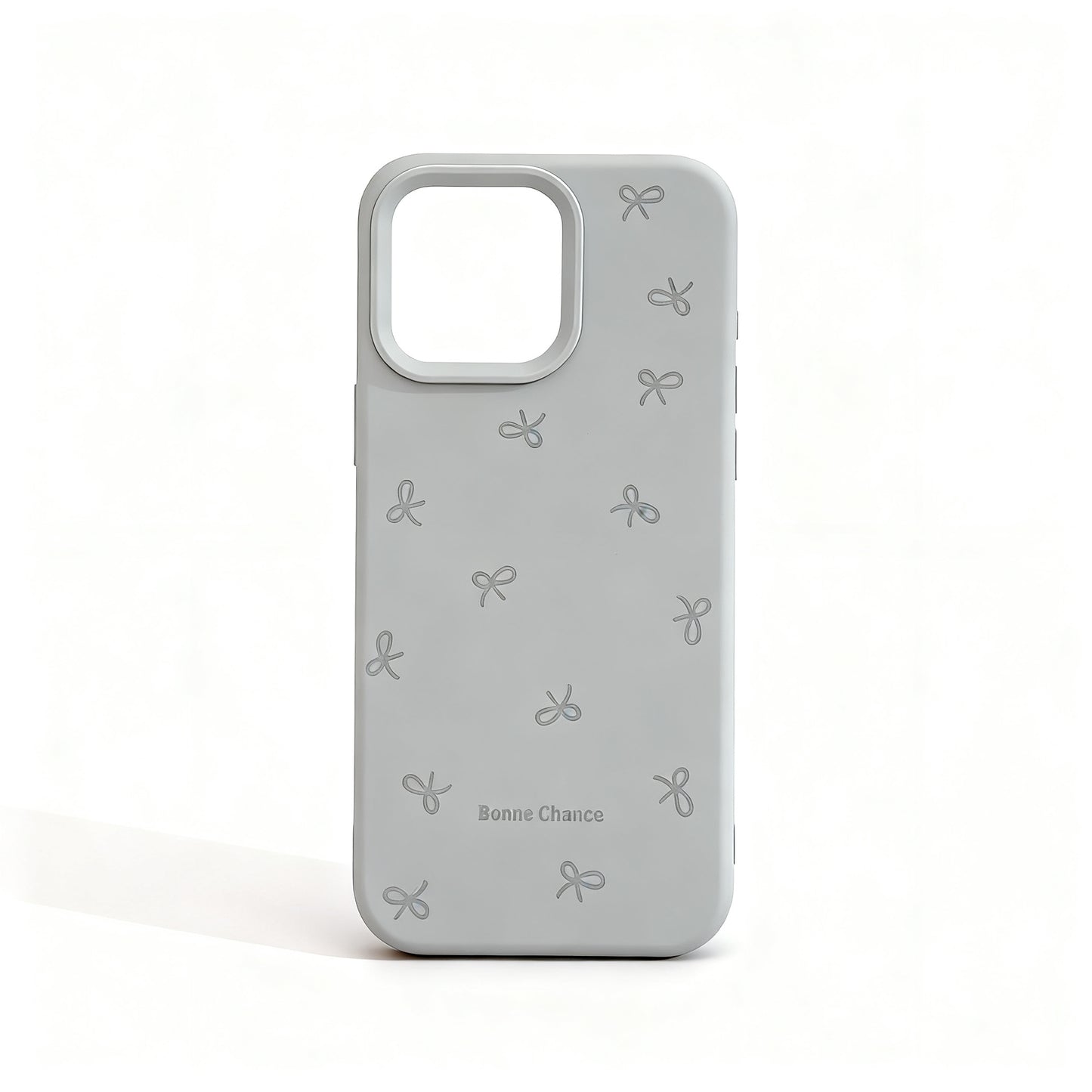 Soft Pink Bow Print Silicone Phone Case for iPhone