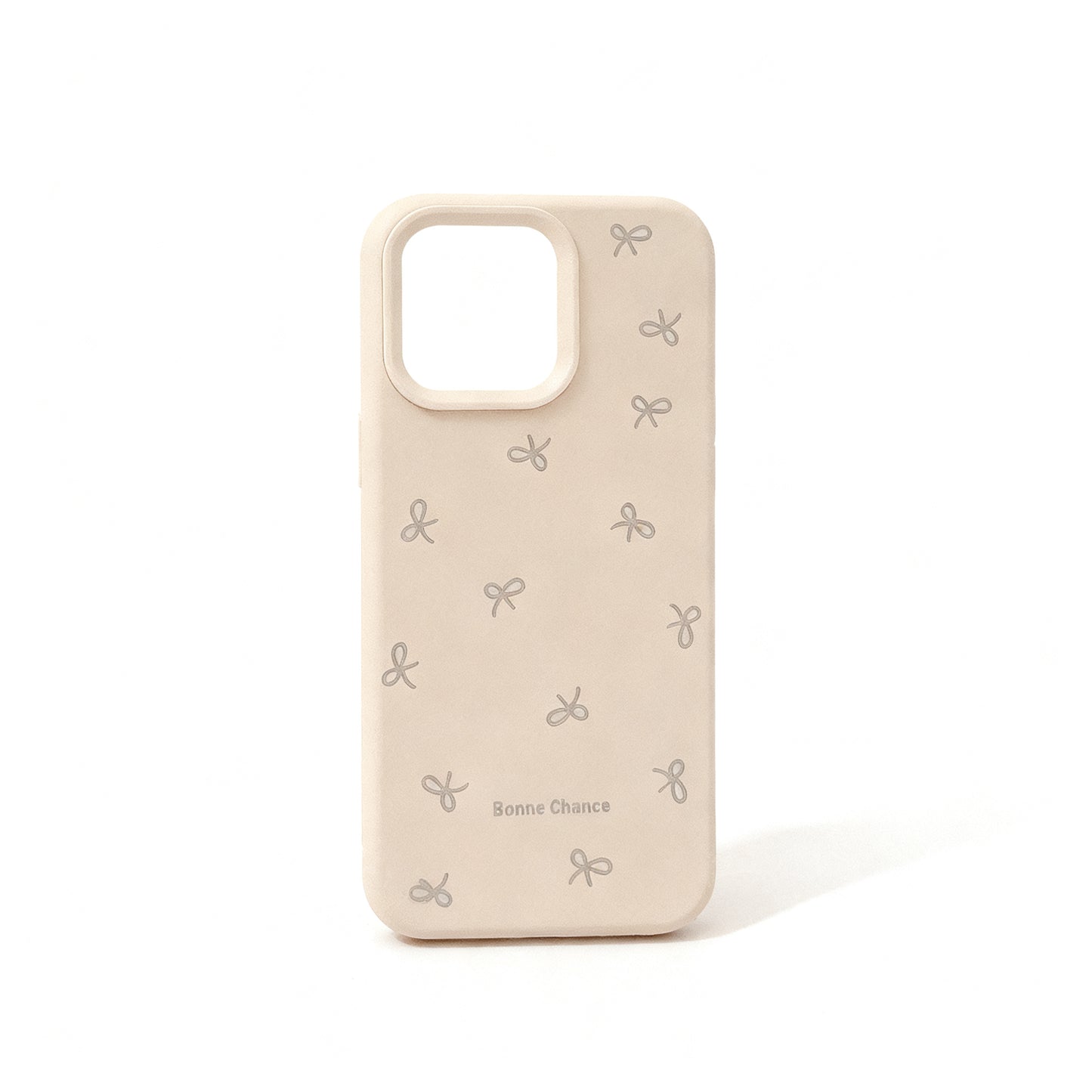 Soft Pink Bow Print Silicone Phone Case for iPhone
