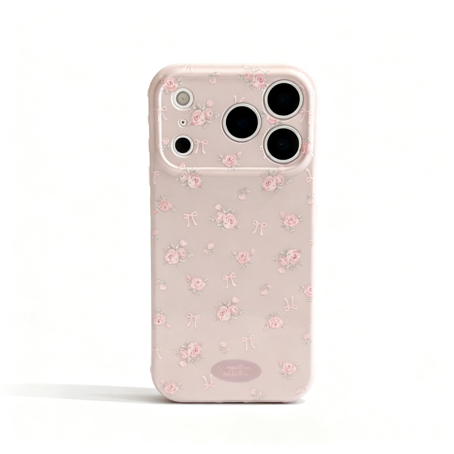Foggy Pink Rose Floral Shockproof Phone Case for iPhone