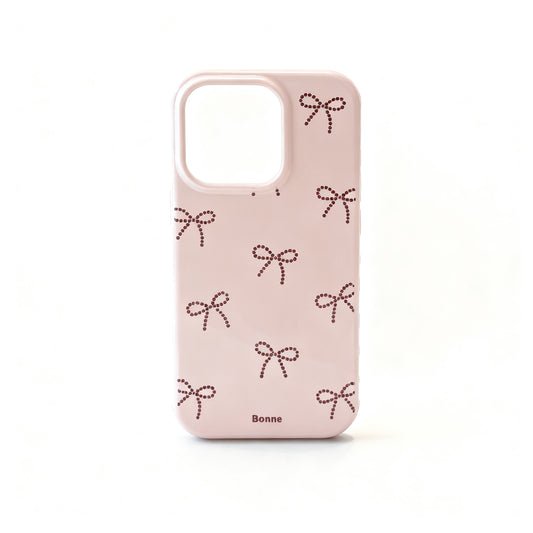 Soft Pink Bow Butterfly Print Phone Case for iPhone