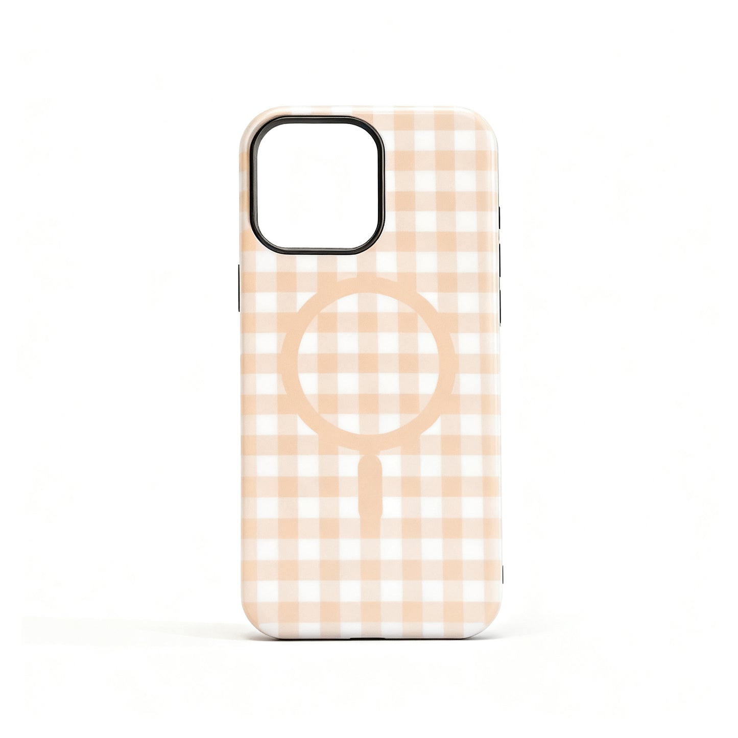 Cute Cartoon Plaid Magnetic Stand Phone Case for iPhone