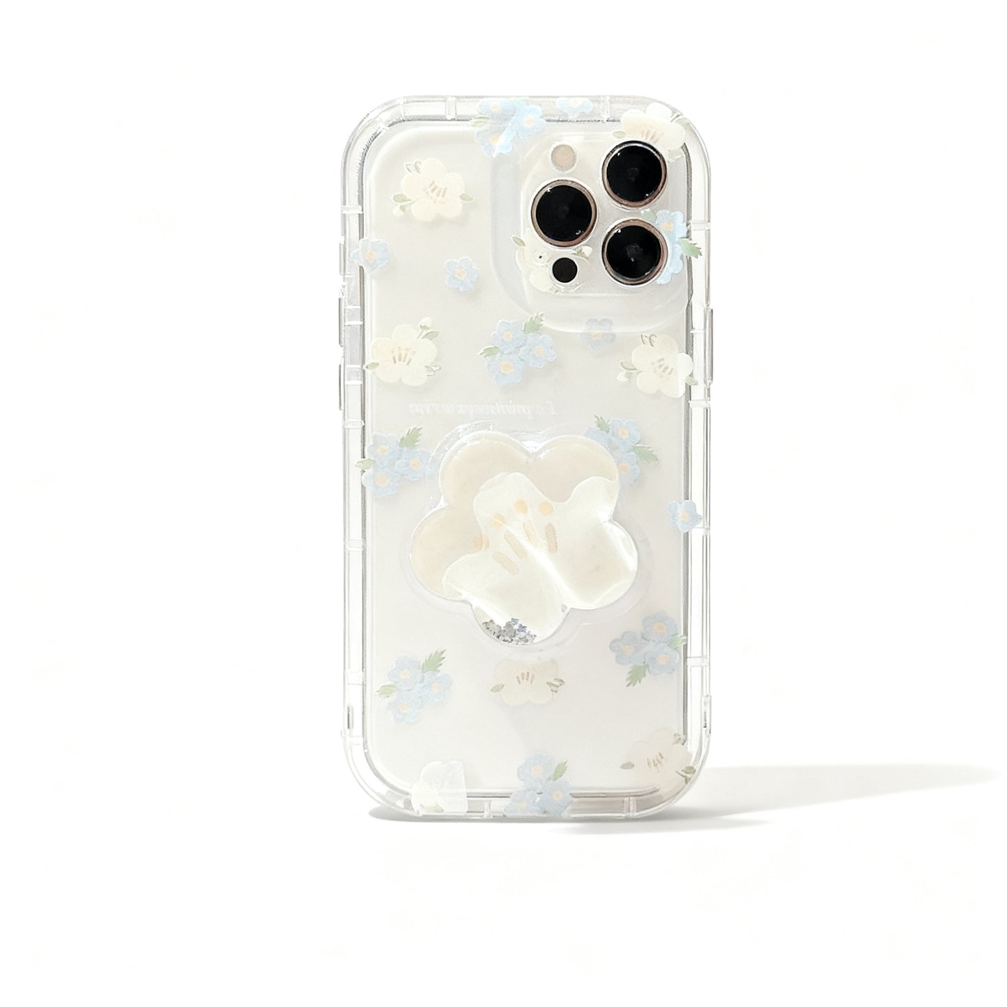 Pink Floral Soft Phone Case with Stand for iPhone