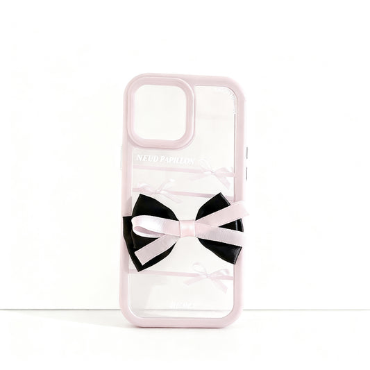 Pink Butterfly Bow Acrylic Phone Case for iPhone