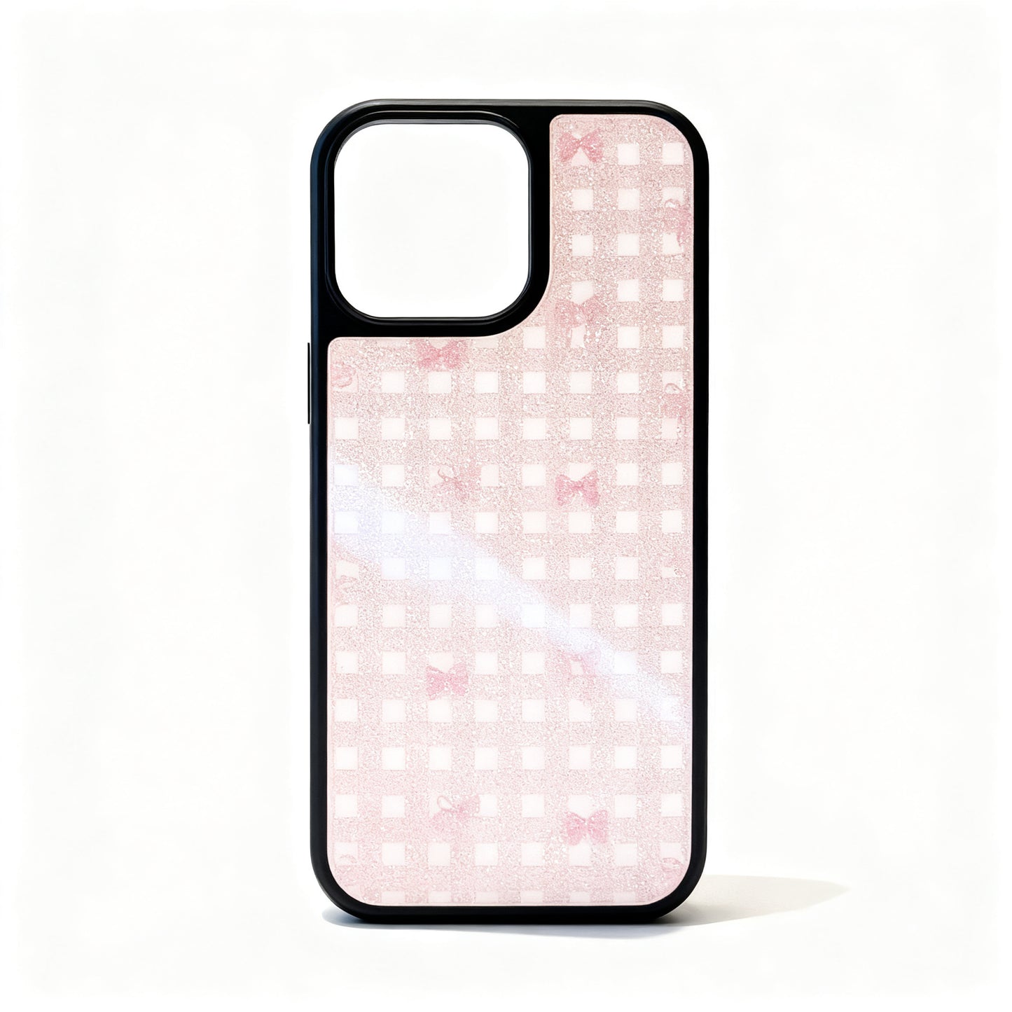 Pink Glitter Bow Pattern Phone Case for iPhone