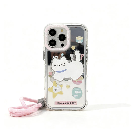 Cute Cat Design Soft Phone Case with Stand for iPhone