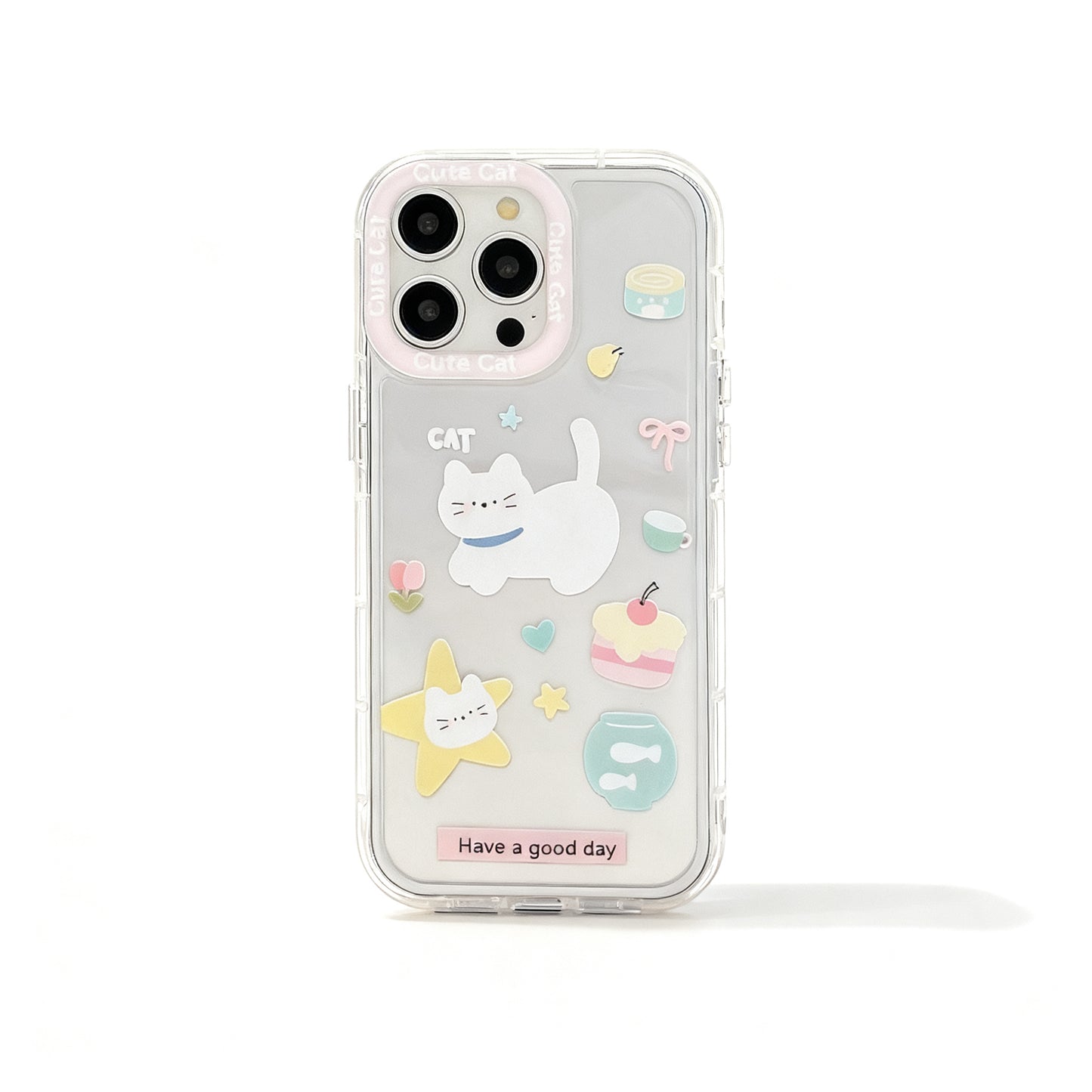 Cute Cat Design Soft Phone Case with Stand for iPhone
