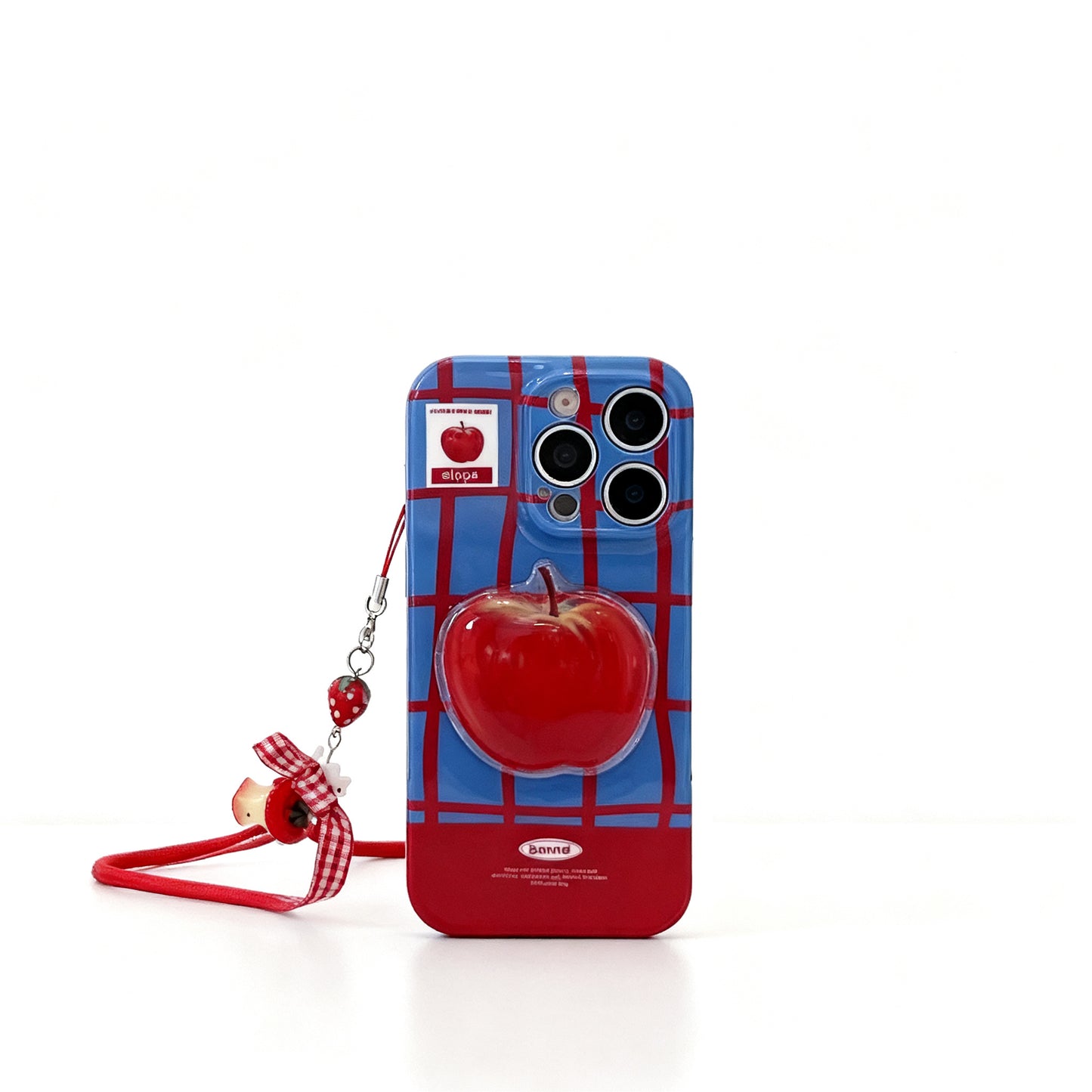 Red and Blue Plaid Soft Phone Case for iPhone
