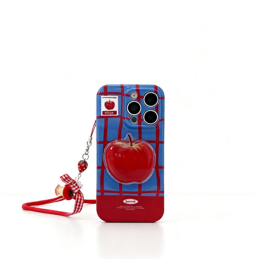 Red and Blue Plaid Soft Phone Case for iPhone