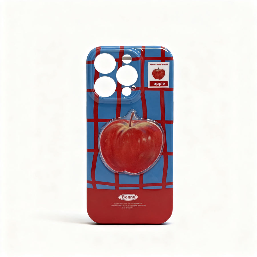 Red and Blue Plaid Soft Phone Case for iPhone
