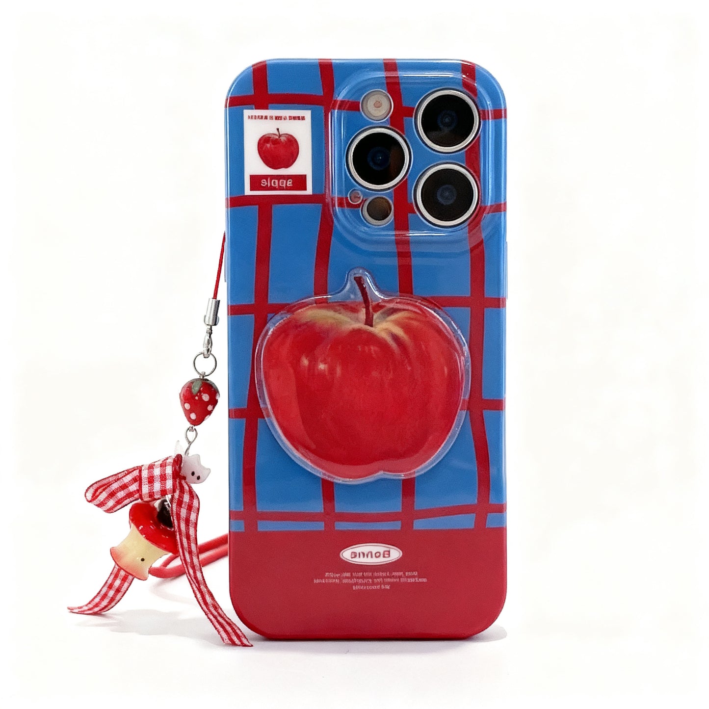 Red and Blue Plaid Soft Phone Case for iPhone
