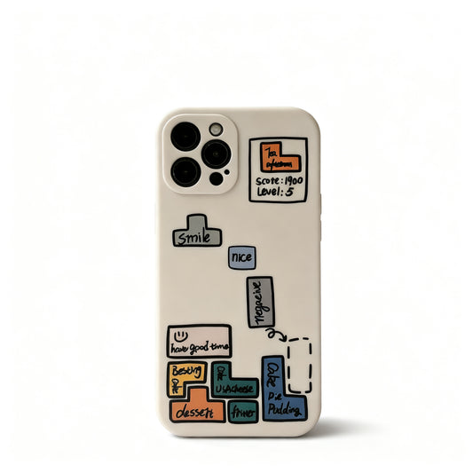 Colorful Tetris Soft Phone Case for iPhone