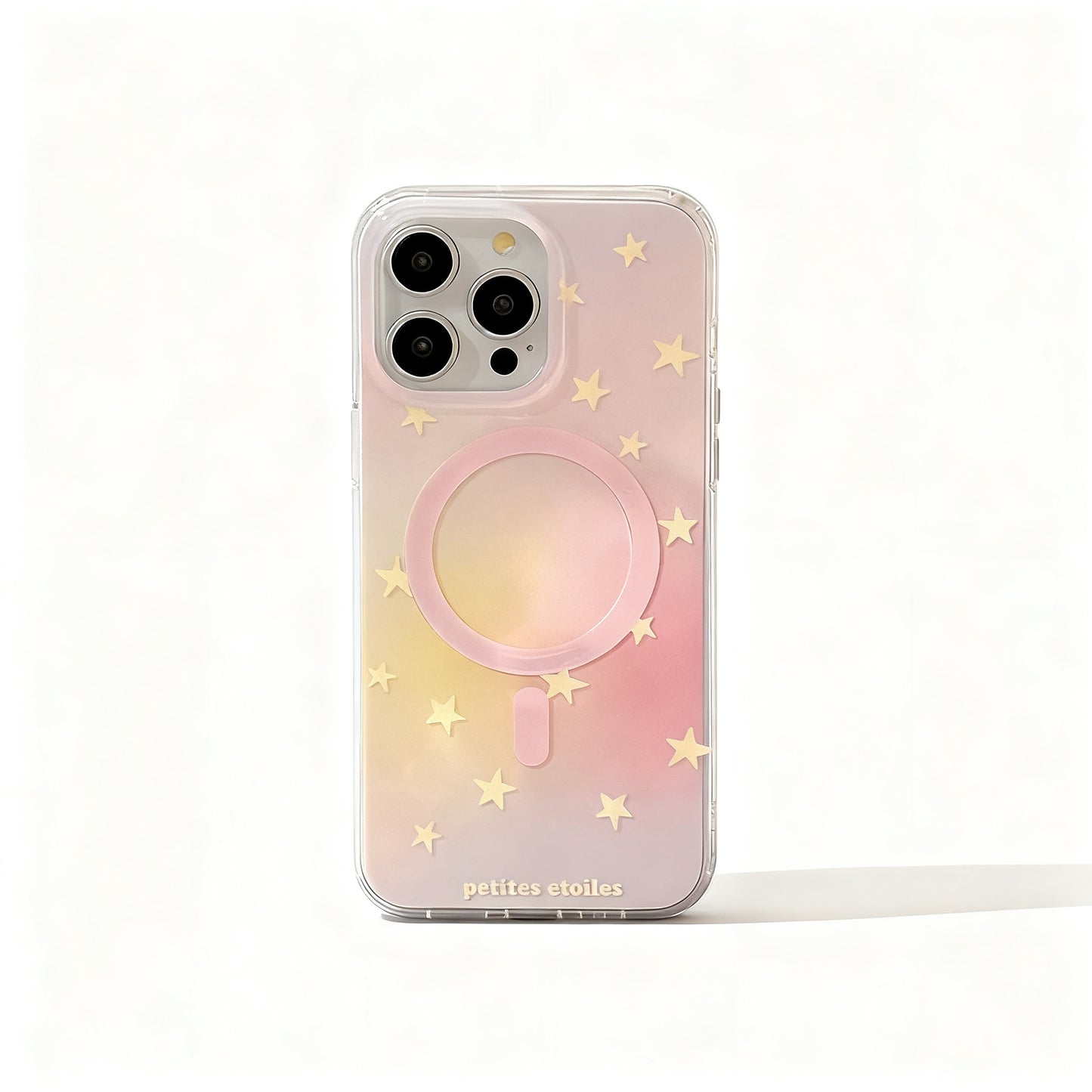 Gradient Pink Star Bear Magnetic Stand Phone Case for iPhone