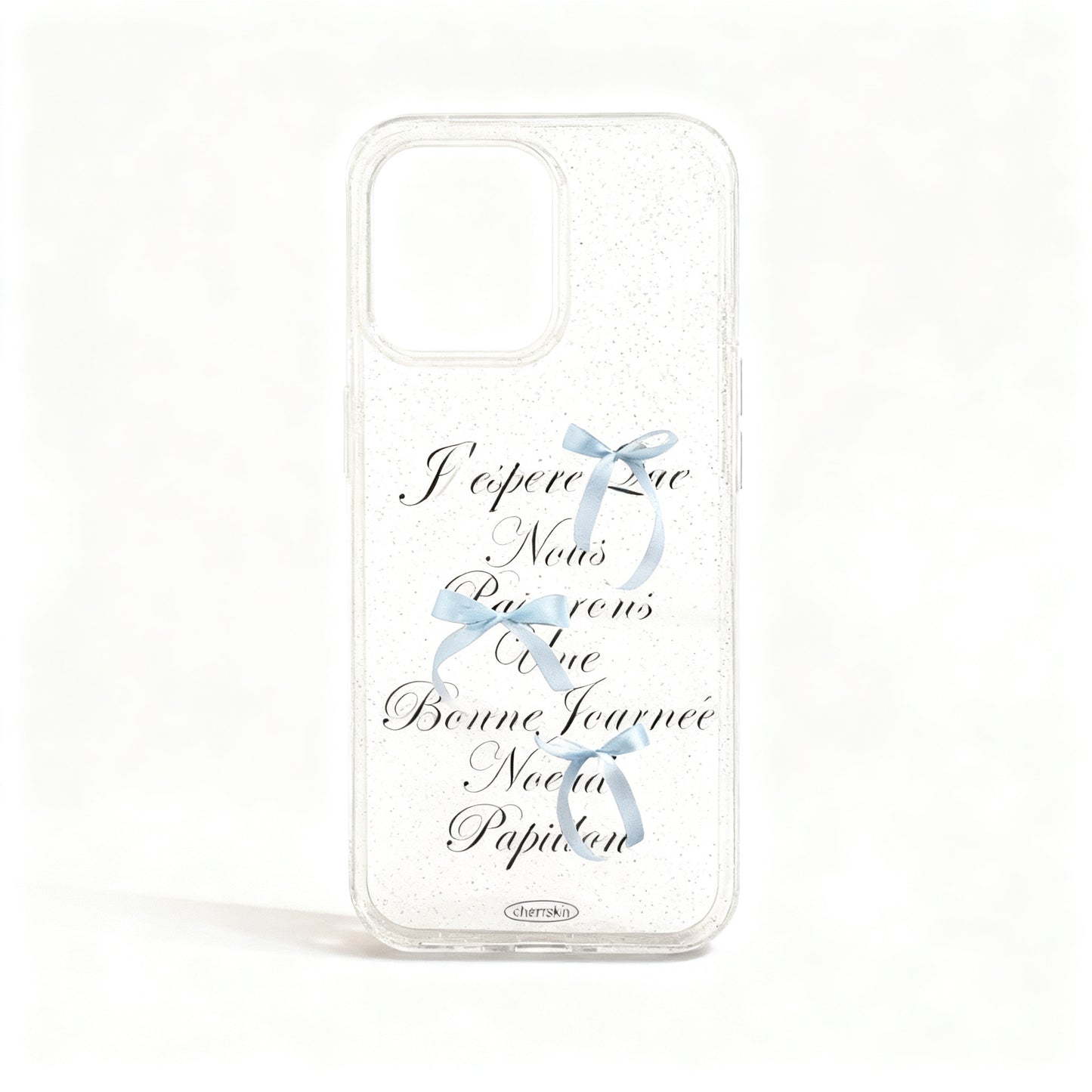 Light Blue Bowknot Butterfly Soft Phone Case for iPhone