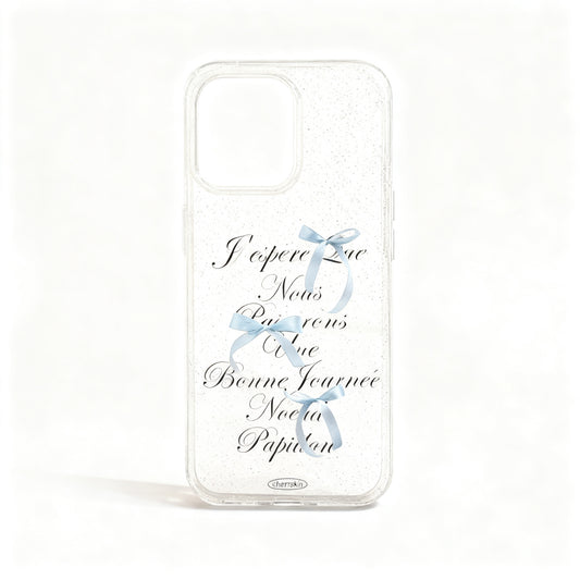 Light Blue Bowknot Butterfly Soft Phone Case for iPhone
