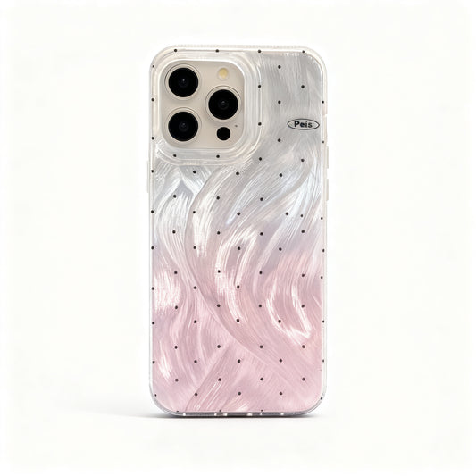 Pink Gradient Dot Soft Phone Case for iPhone