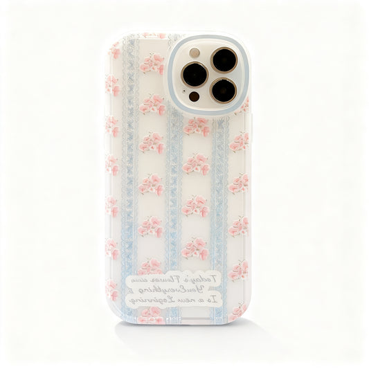 Pink Floral Soft Phone Case for iPhone