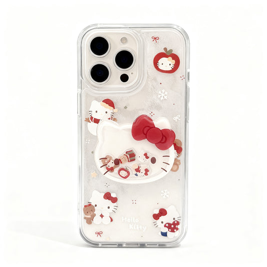 Cute Cat Glitter Stand Phone Case for iPhone