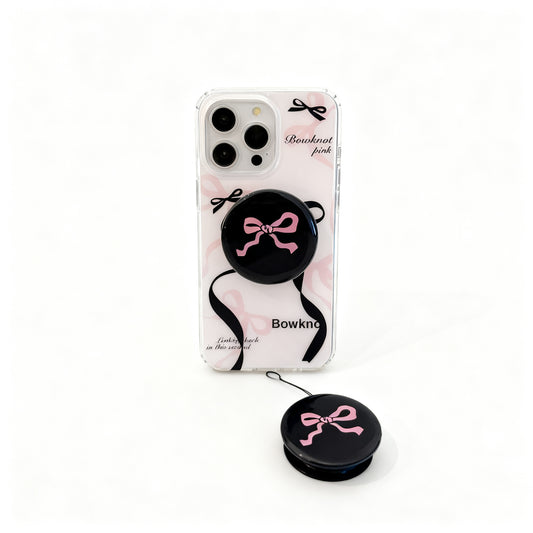 Cute Pink Bow Stand Phone Case for iPhone