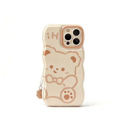 Cute Bear Waves Soft Silicone Phone Case for iPhone