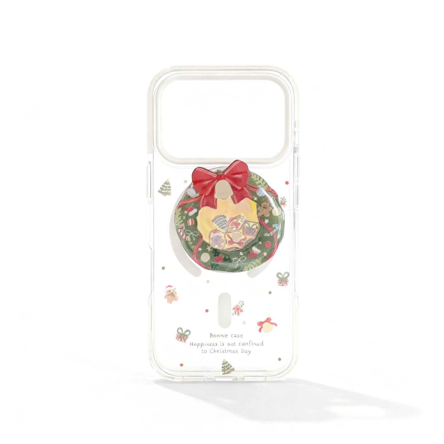 Transparent Christmas Wreath Design Soft Phone Case for iPhone