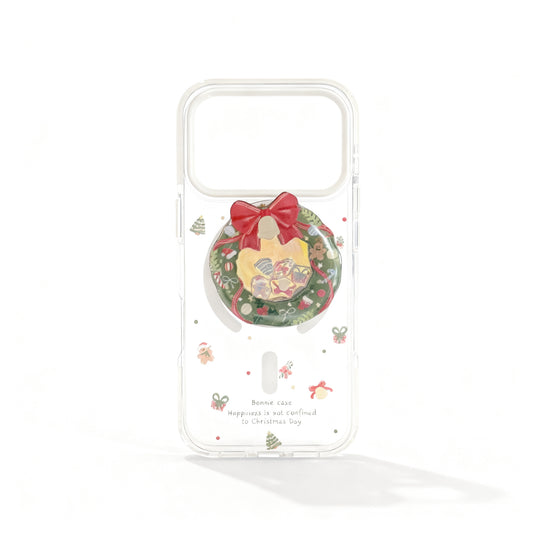 Transparent Christmas Wreath Design Soft Phone Case for iPhone