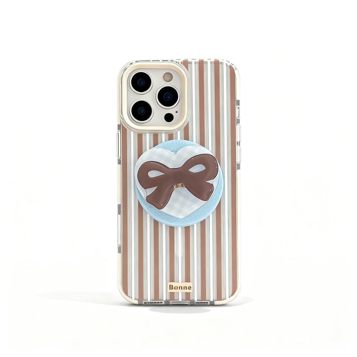 Clear Stripe Magnetic Phone Case with Stand for iPhone