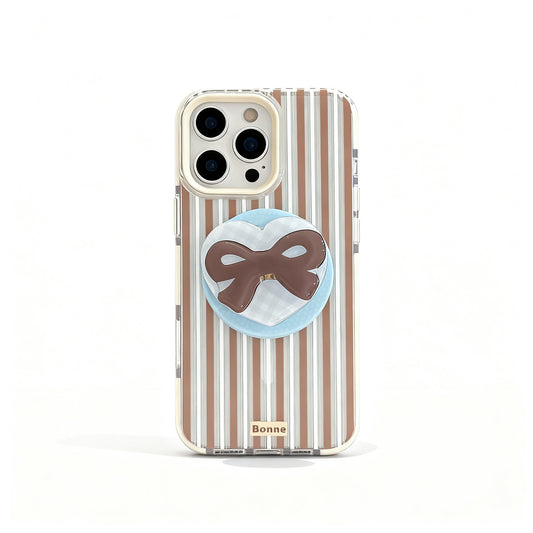 Clear Stripe Magnetic Phone Case with Stand for iPhone