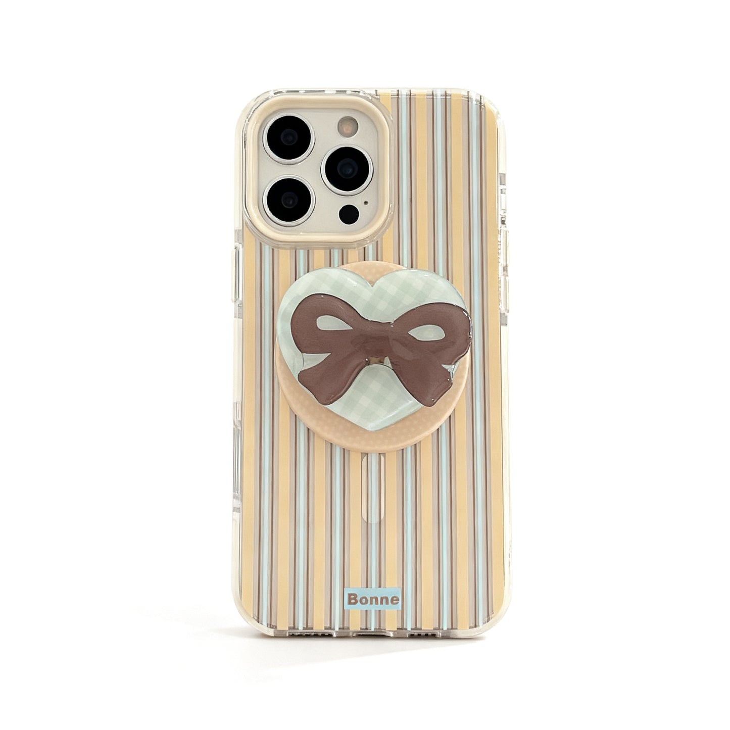 Clear Stripe Magnetic Phone Case with Stand for iPhone