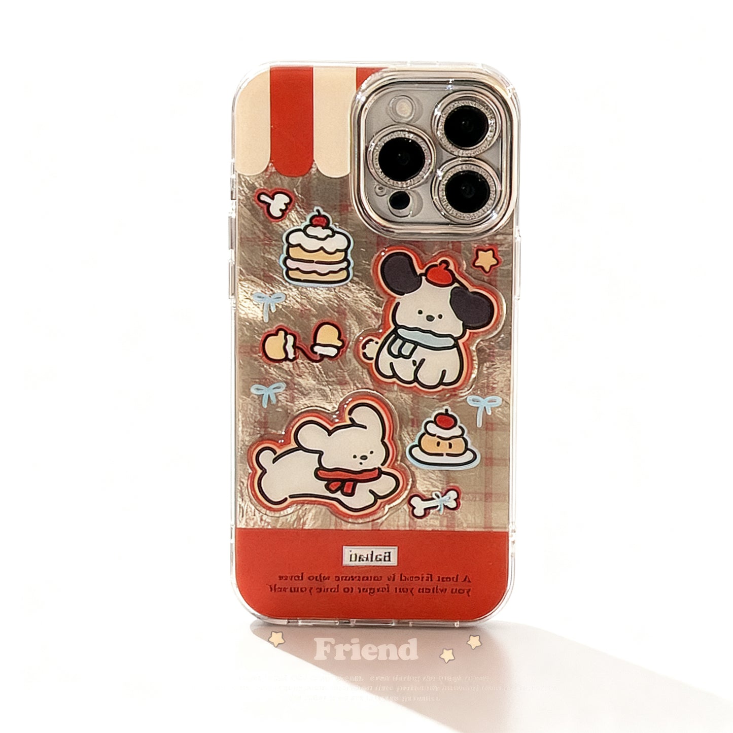 Cute Red Plaid Dog Soft Phone Case for iPhone