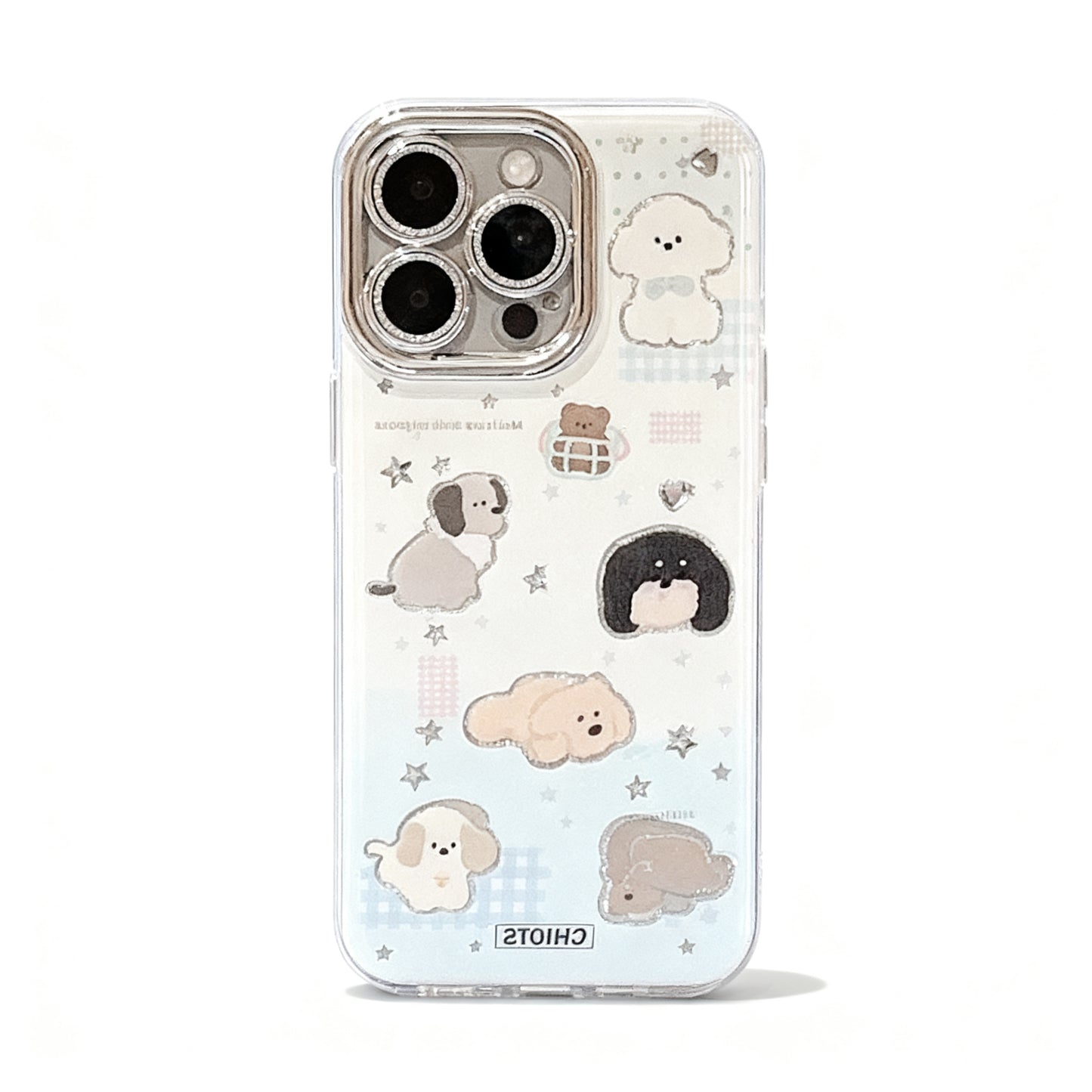 Cute Plaid Dog Cartoon Soft Phone Case for iPhone