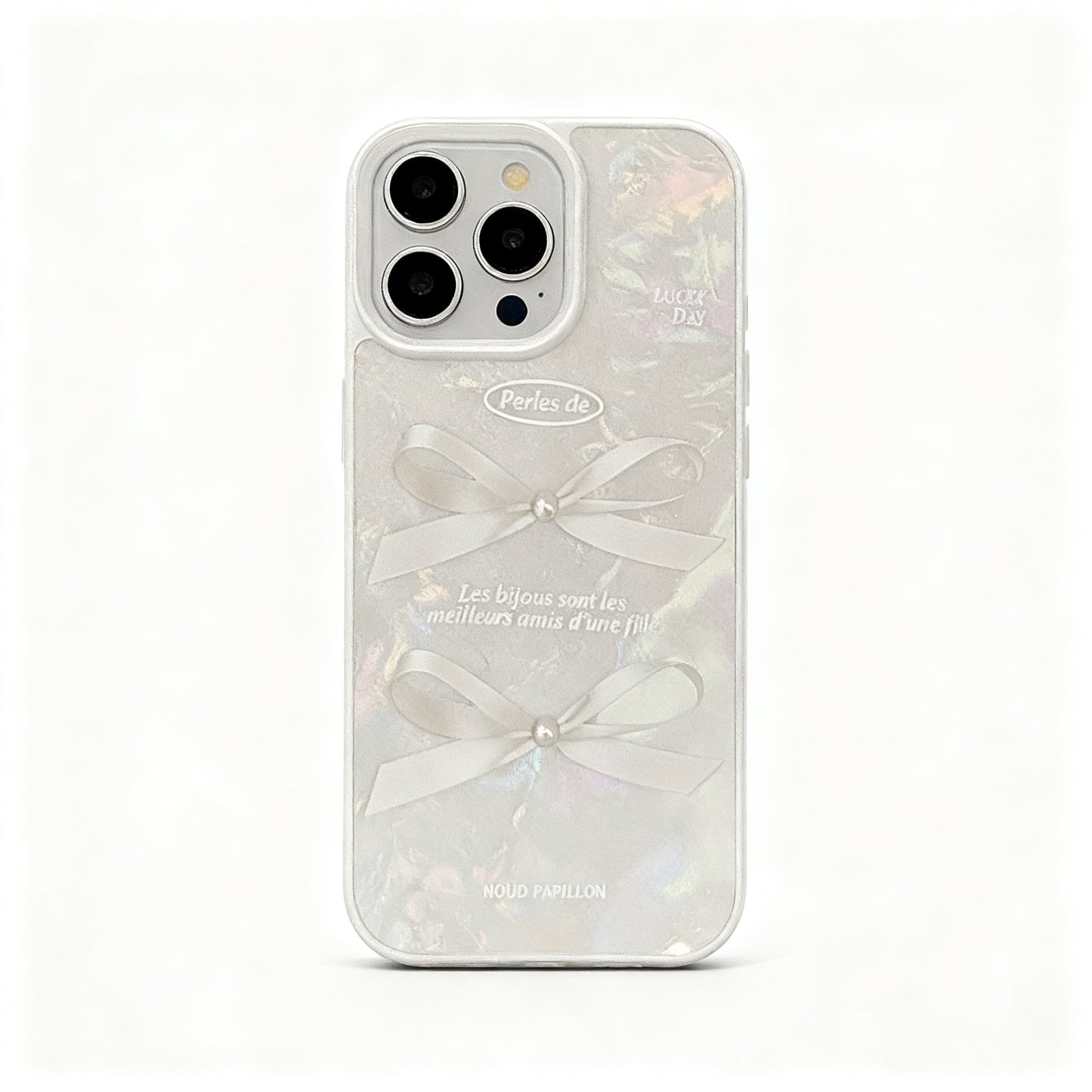 Pink Shell Pattern Soft Phone Case with Pearl Bow for iPhone