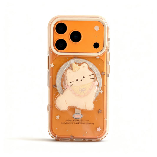 Cute Cat Transparent Magnetic Phone Case for iPhone