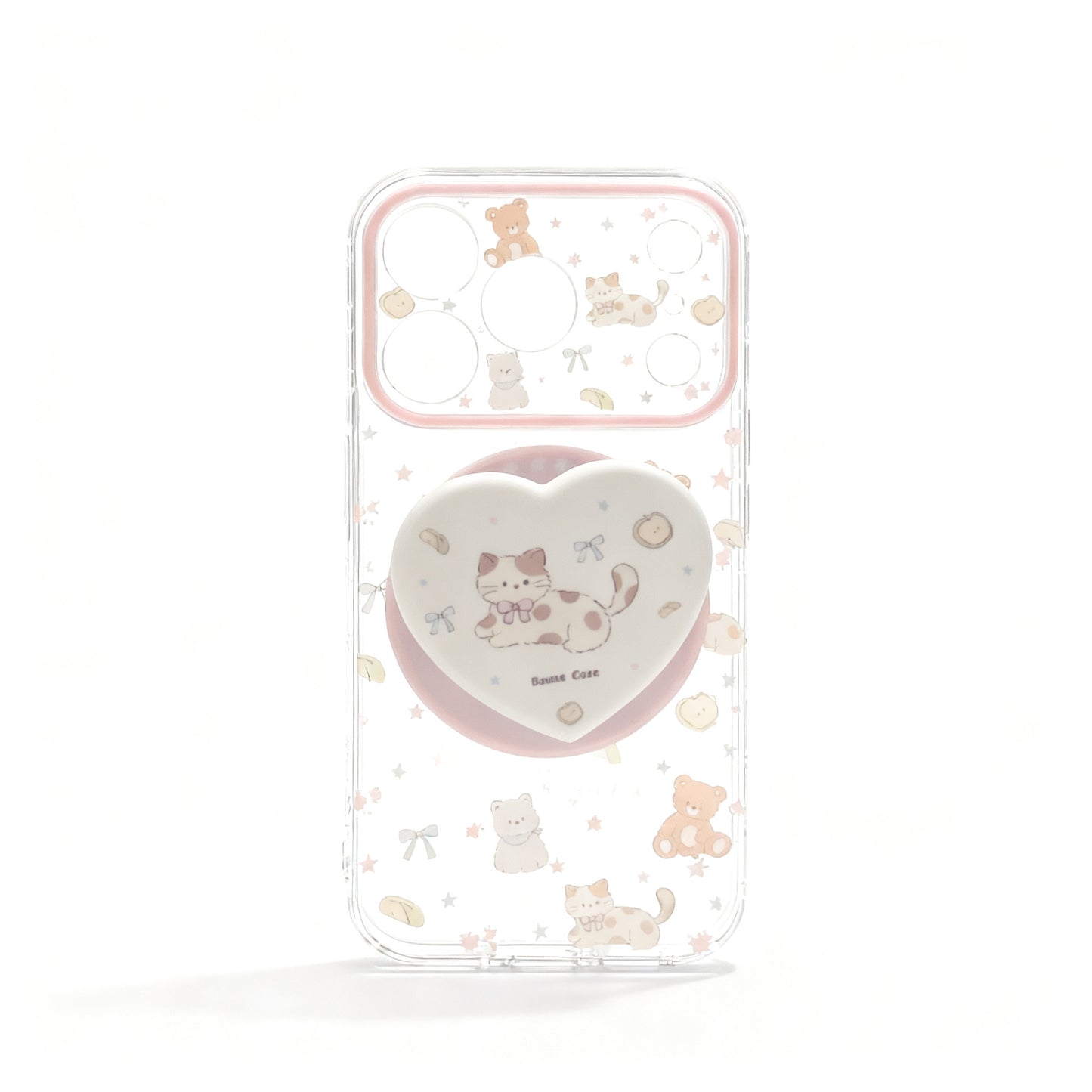 Transparent Green Cat Design Magnetic Phone Case for iPhone