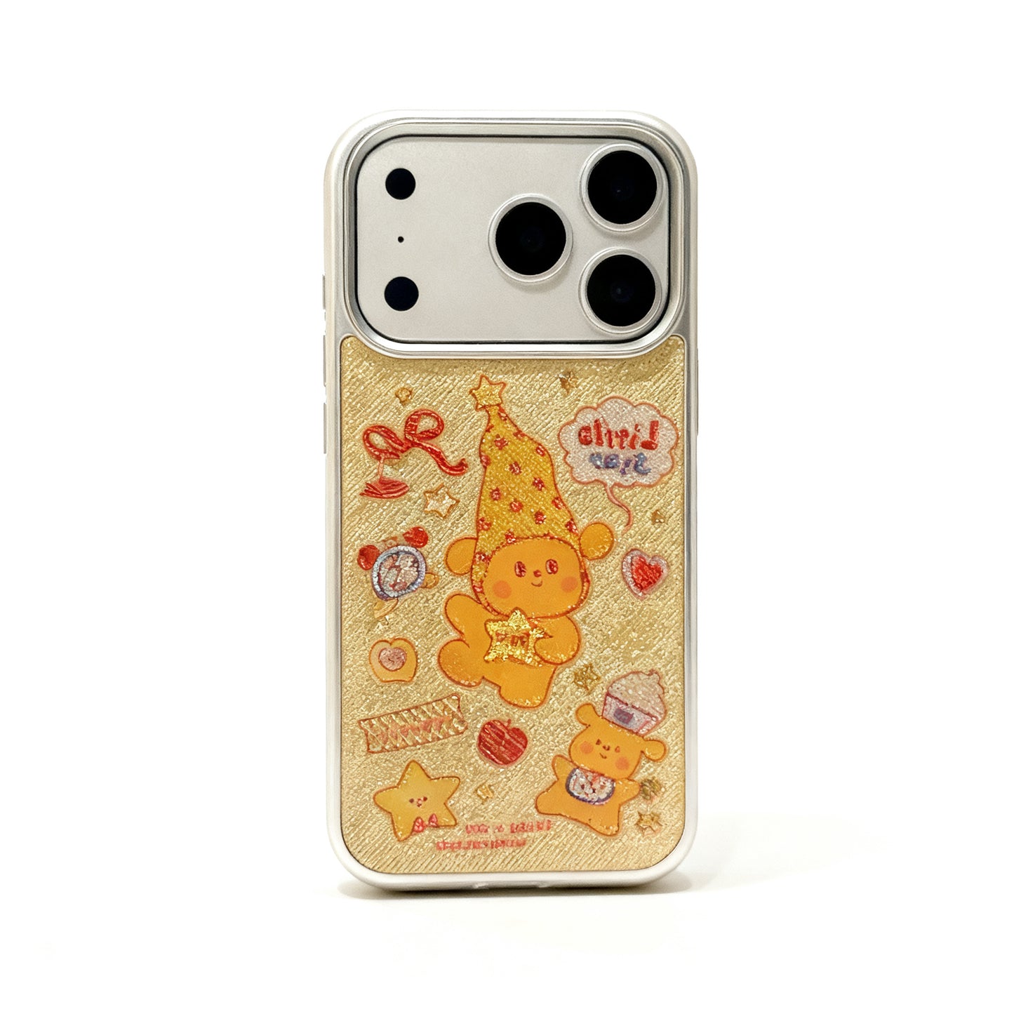 Gold Star and Dog Print Soft Phone Case for iPhone