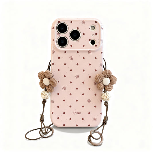 Vintage Pink Polka Dot Soft Phone Case for iPhone